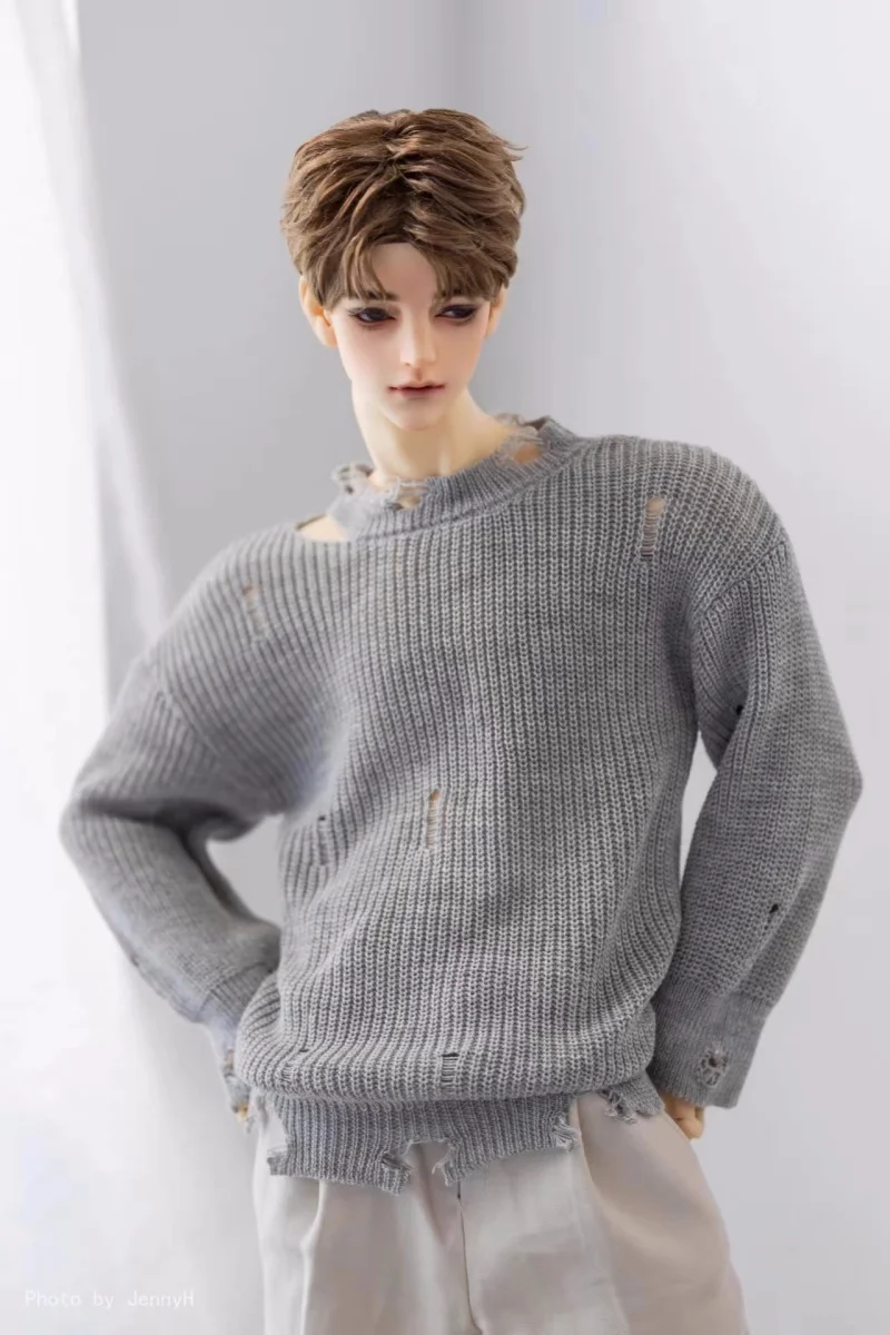 BJD doll clothes are suitable for 1/4 Uncle size hollowed sweater top with hollow raw edge doll accessories