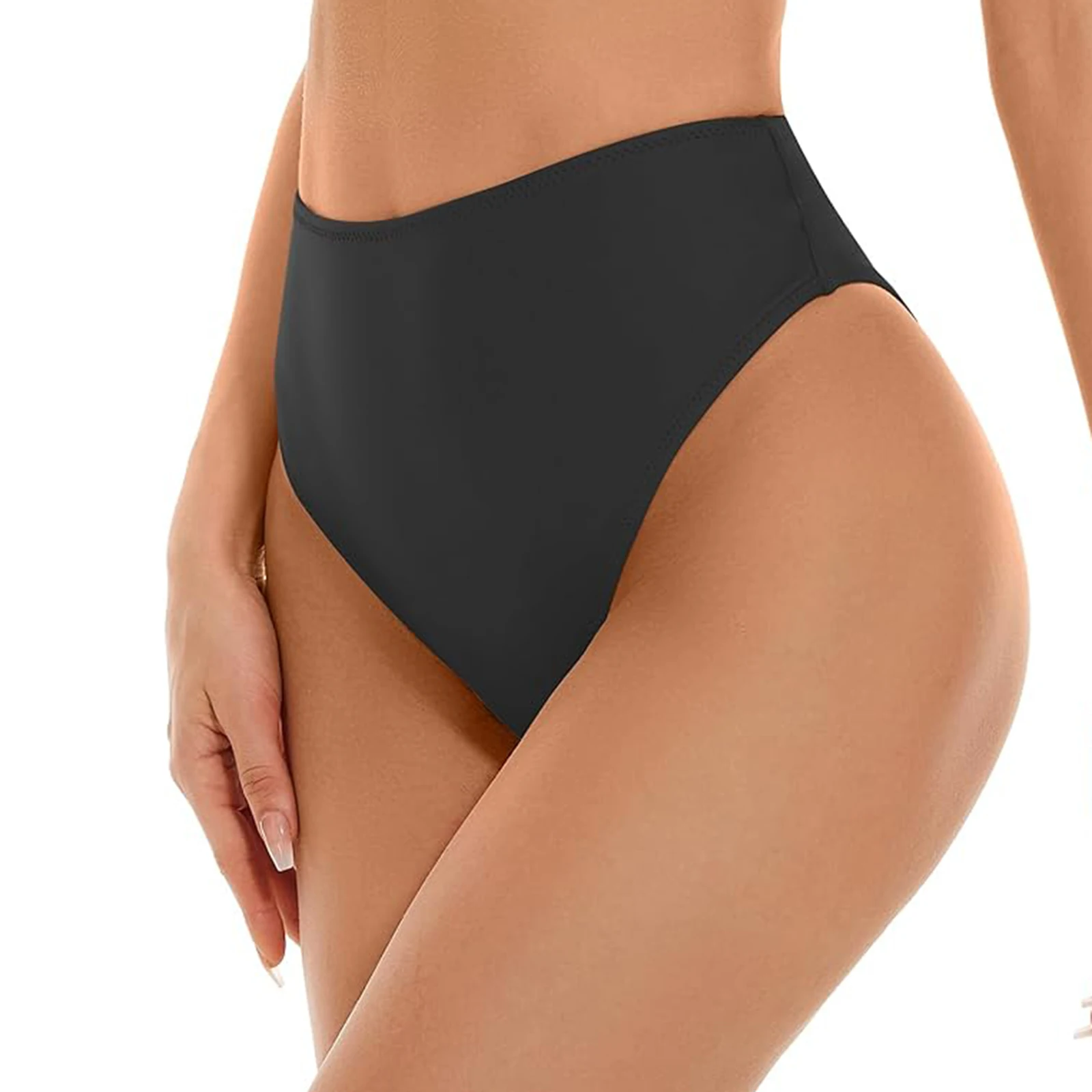 AOYLISEY Women's High Waisted Bikini Bottom High Cut Cheeky Rave Bottoms for Beach Swimming Pool Rave Festivals Workout Shorts