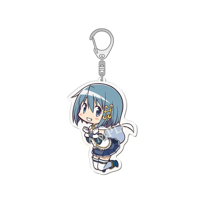 Puella Magi Madoka Magica Anime Figures Kaname Madoka Akemi Homura Acrylic Keychains Character Sakura Kyouko Pendant Decor Toy