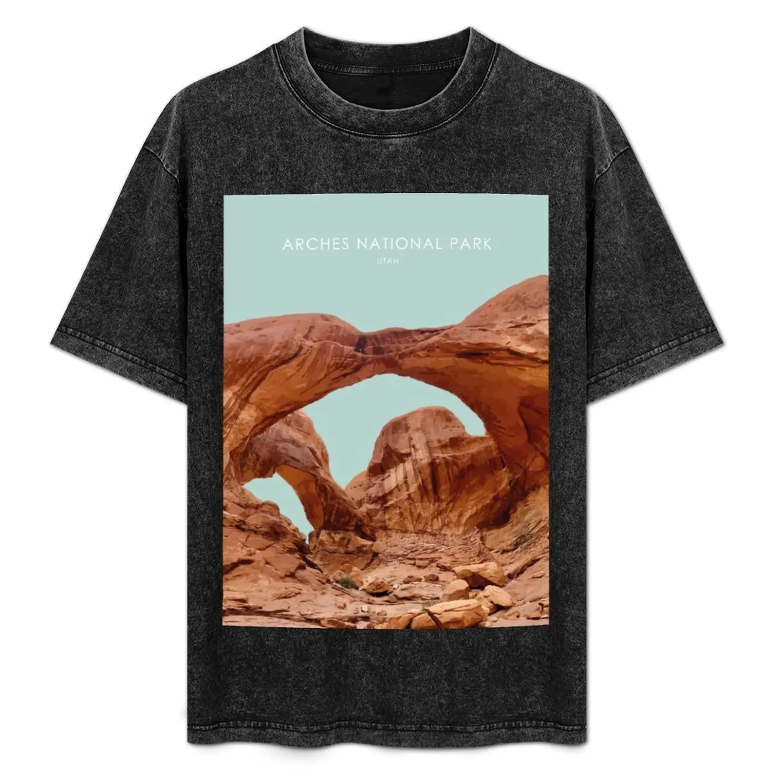 

Arches National Park, Utah Travel Illustration T-Shirt Moisture Wicking Athletic T-Shirt