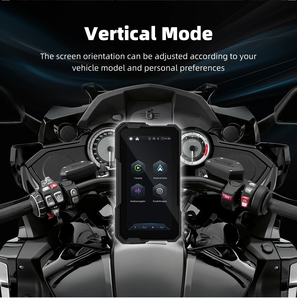 EKIY 6,25 Zoll Kabelloses CarPlay Moto Android Auto Tragbares Digitales Motorrad-Dashboard GPS-Navigation Abnehmbarer Bildschirm – Detail 4