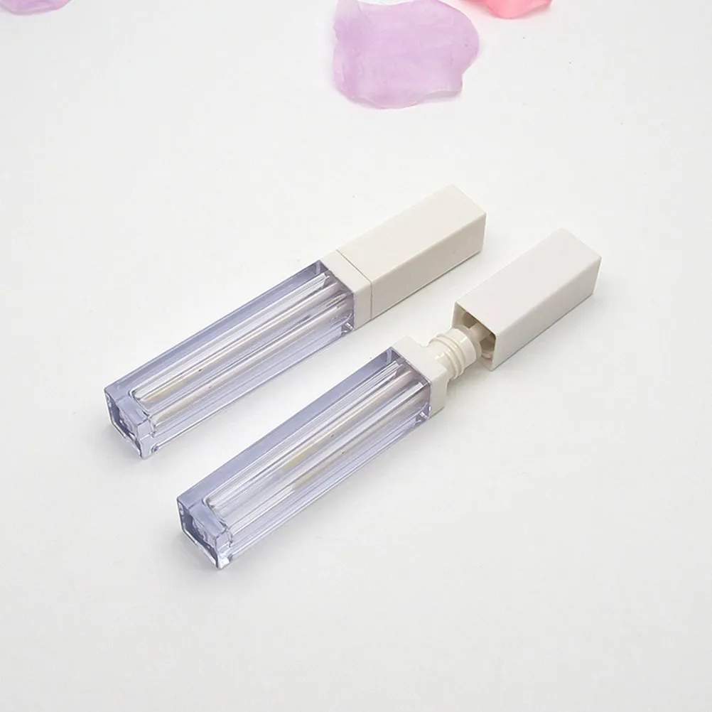 Contenedores de brillo labial, tubos de muestra pequeños de plástico vacíos, botellas ligeras portátiles para maquillaje de viaje, 4 Uds.