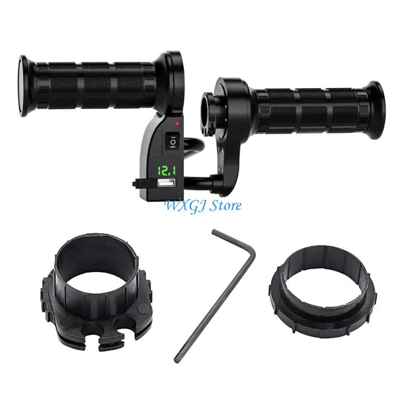 

37JE Motorcycle Heated Hand Grips Waterproof Thermal E-bikes ATV Handlebar Heater