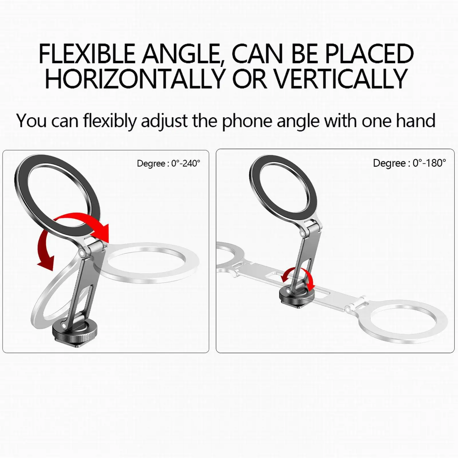 Магнитный держатель для телефона Magsafe, складной металлический держатель для телефона с холодным башмаком, горизонтальная вертикальная съемка для штатива с монитором камеры
