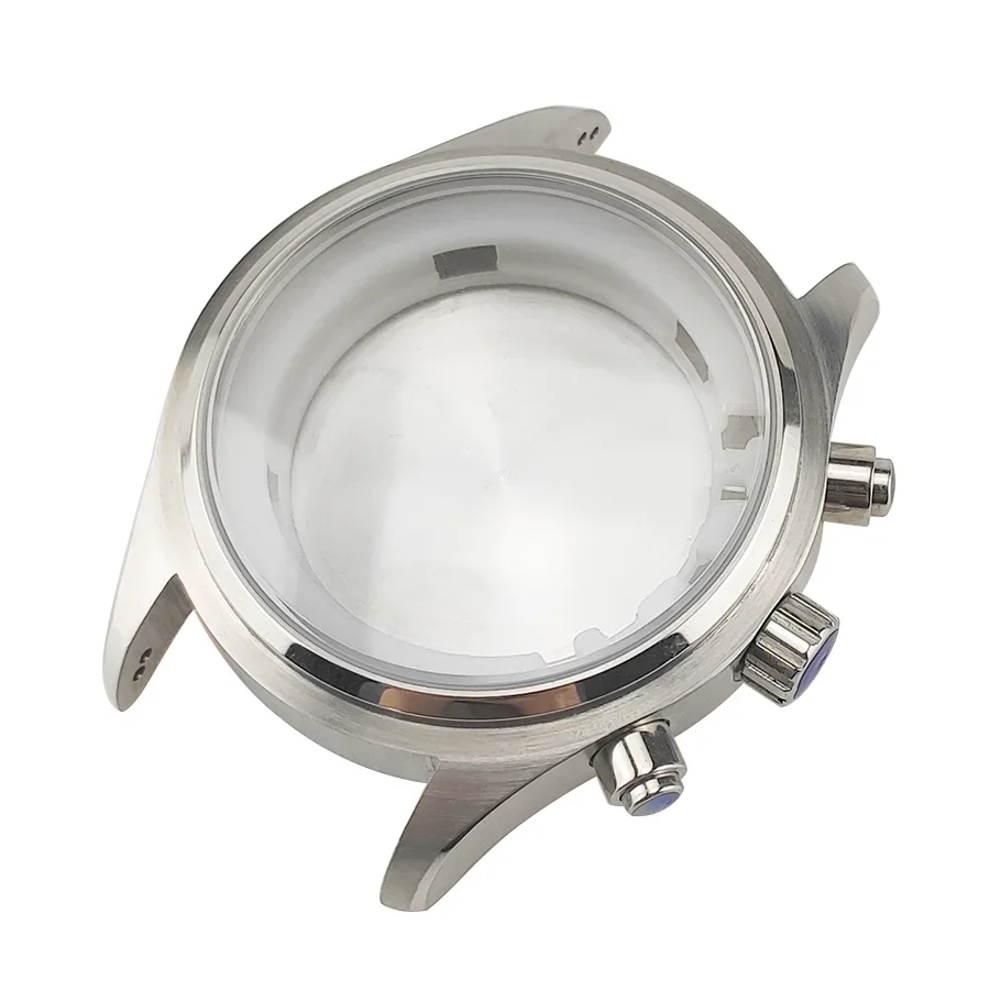 Solid Stainless Steel 45mm Pilot Chronograph Watch Case with Sapphire Crystal, 5ATM Water Fits 37.7mm Dial for Miyota 0S00