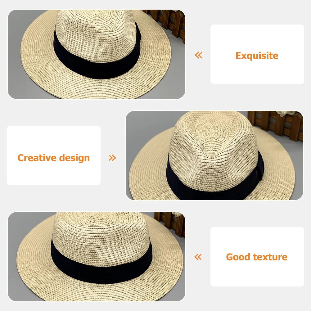

Straw Sun Hat for Women Lightweight Adjustable Beach Hats Summer UV Protection Bucket Wide Brim Travel Outdoor Style Sun Visor