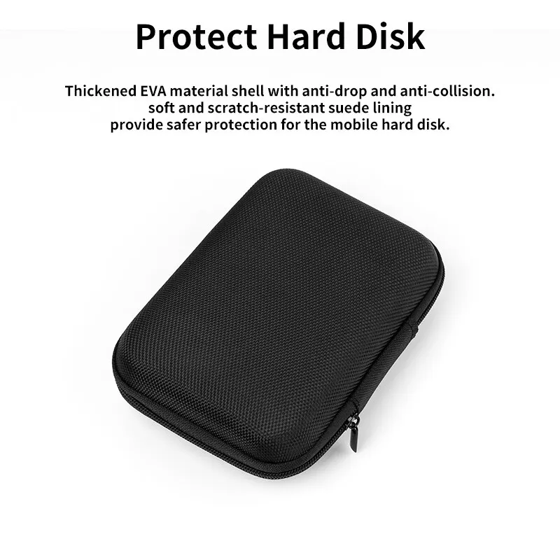 UnionSine Hard Disk Case Portable HDD Protection Bag for External 2.5 Inch Hard Drive/Earphone/U Disk Hard Disk Drive Case