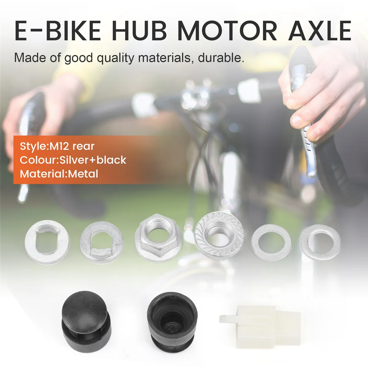 E-Bike Electric Bicycle Hub Motor Axle M12 Rear Lock Nut /Lock Washer /Spacer /Nut Cover with 12mm Shaft