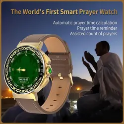 QIBLA Watch Smart Prayer Watch IP67 Waterproof Smartwatch Support Compass Custom Dial Health Monitoring Smart Watch For Muslim