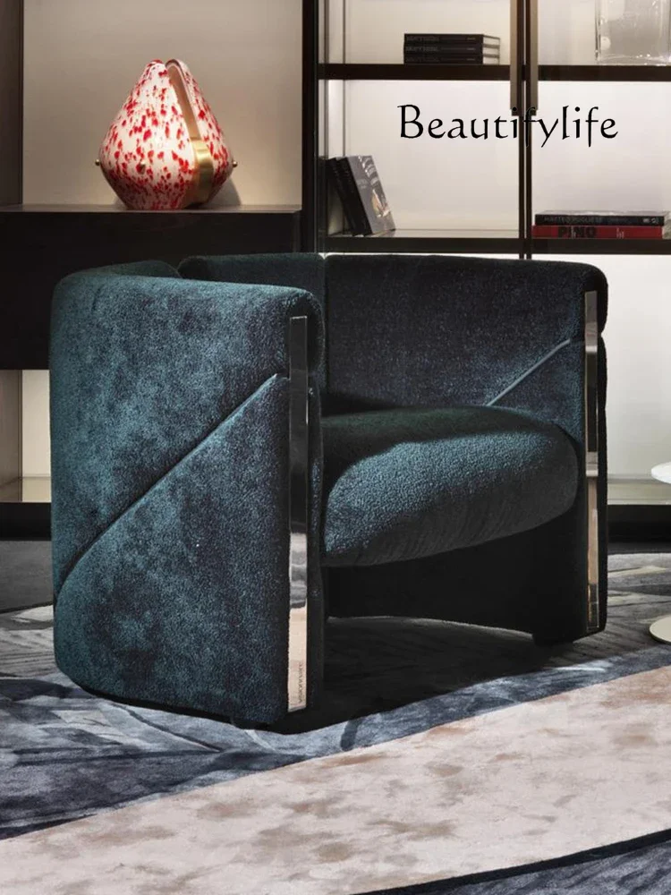 

Italian-Style Light Luxury Single Sofa Chair Living Room Balcony Leisure Chair Backrest Seat Single Chair
