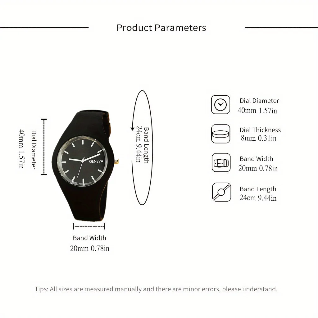 Silicone Watch in Stock Geneva Geneva Student Women's Candy Color Quartz Watch for Women
