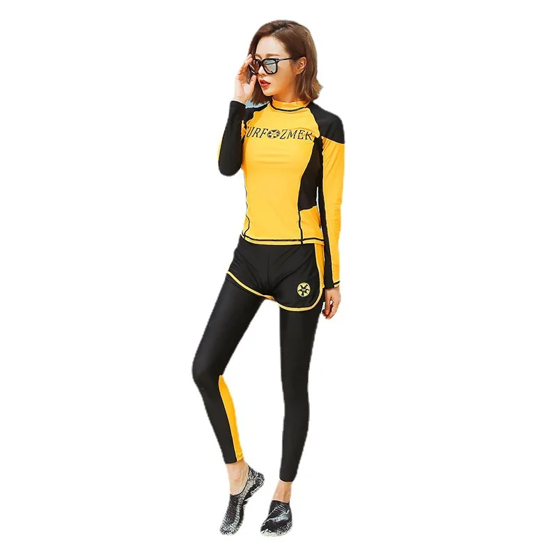 Wetsuit Split Long-sleeved Swimsuit Men and Women Surfing Suit Snorkeling Swimming Rafting Sun Protection Suit Jellyfish Suit