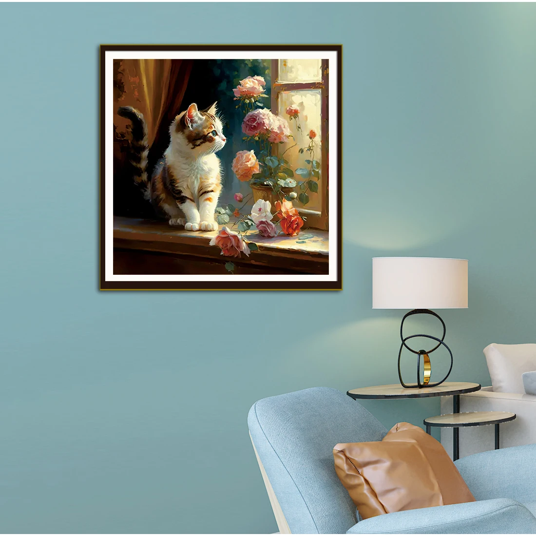 Little Cat punto croce Kit fatto a mano fai da te immagine animale ricamato a mano 11CT pittura decorativa per la casa artigianato rosa e Pussycat