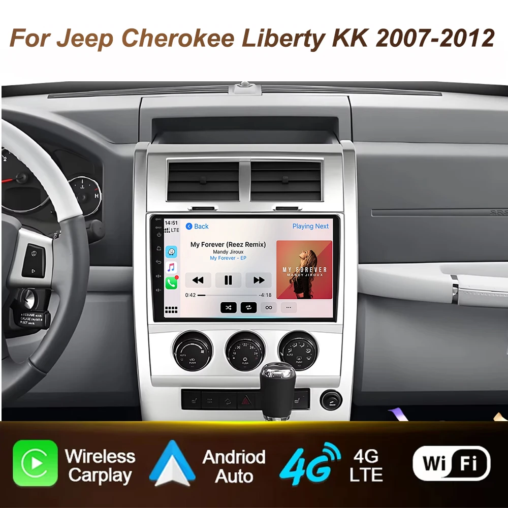 Android Auto 4G WIFI For Jeep Cherokee Liberty KK 2007-2012 Carplay Car Radio Multimedia Player Stereo 2Din Video Head Unit 5G