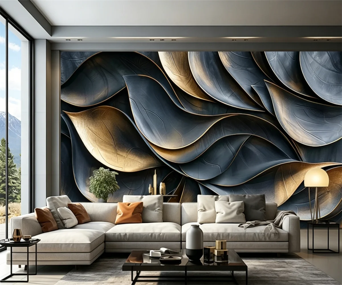 beibehang Customized new creative and beautiful three-dimensional abstract color silky lines Nordic sofa background wallpaper