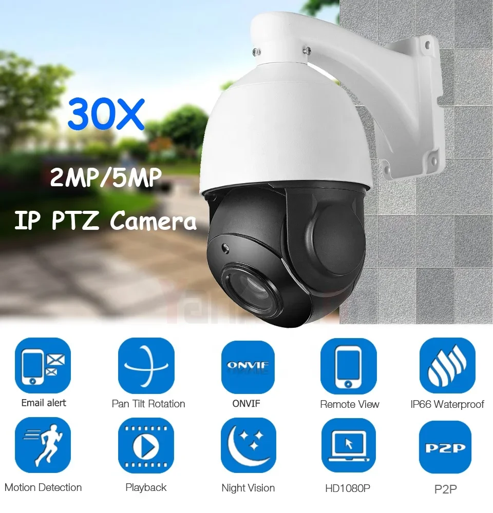 H.265 ミニ 4.5インチ 1080P 2MP 4MP 5MP P2P 屋外 IRレーザーナイトビジョン 30倍ズーム 自動追跡 IP スピードドーム PTZ POE CCTVカメラ