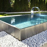 Custom Prefabricated Integrated 304/316 Stainless Steel Swimming Pool Hotel Villa Private Residence Domestic Steelpool Equipment