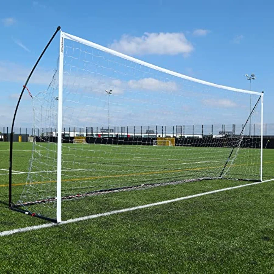 

Backyard, turf indoor soccer training: durable polyethylene goals with black finish, ultra-fast setup and weighted stability