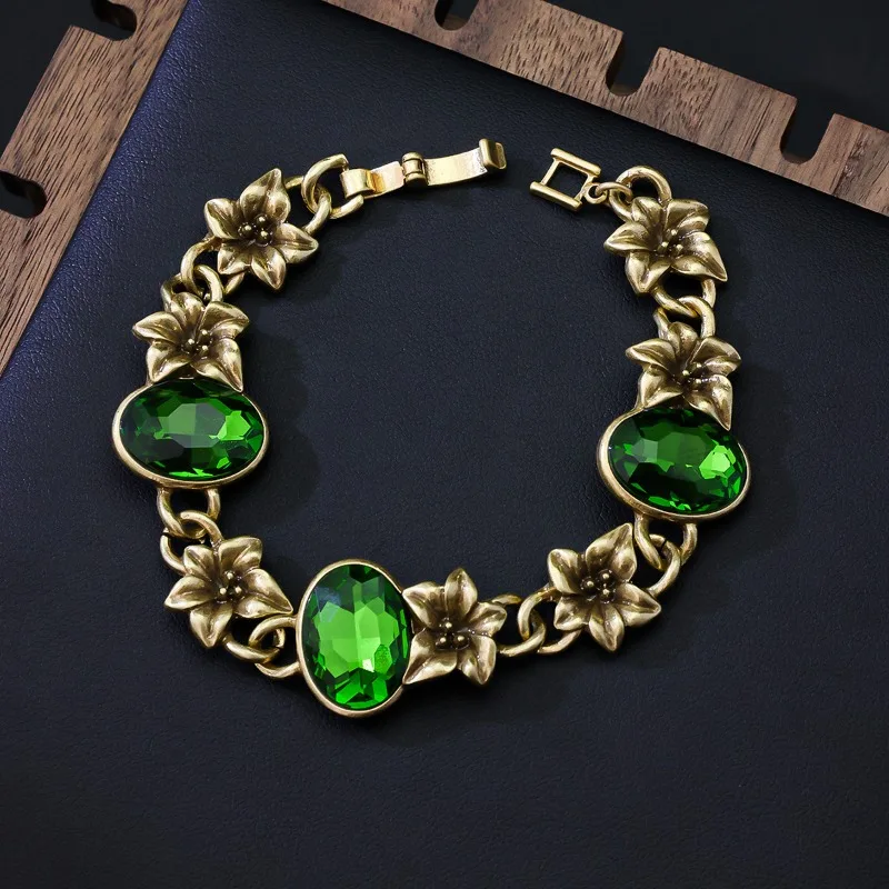 

Средневековый винтажный стеклянный браслет в ретро-стиле, ювелирное изделие в стиле дворцовой роскоши, цветной геометрический глазурованный французский браслет