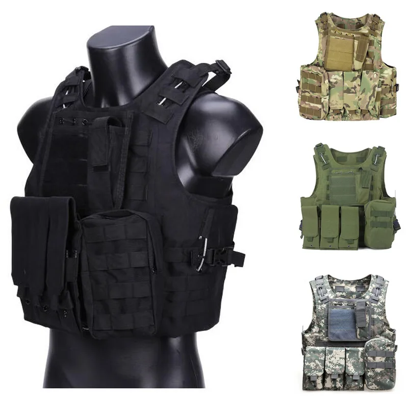 Hunting Vest For Man 2024 New Autumn Tactical Amphibious Camouflage Molle Anti-War Outdoor Combat Steel Wire CS Military Style