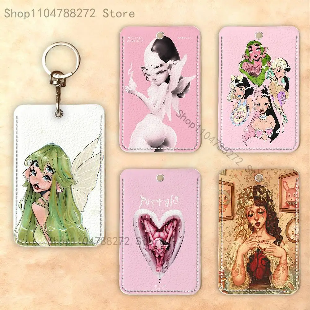 

M-Melanie M-Martinez Премиум-держатель для карт из искусственной кожи с металлическим карабином, настраиваемый дизайн для ежедневного использования