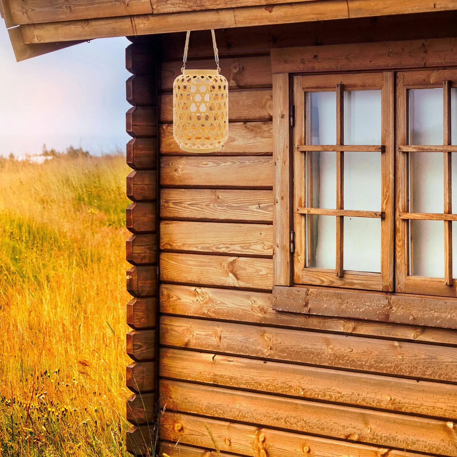 

Бамбуковый солнечный фонарь для сада, декоративный водонепроницаемый светодиодный светильник для патио, двора, дорожек, подвесные солнечные светильники
