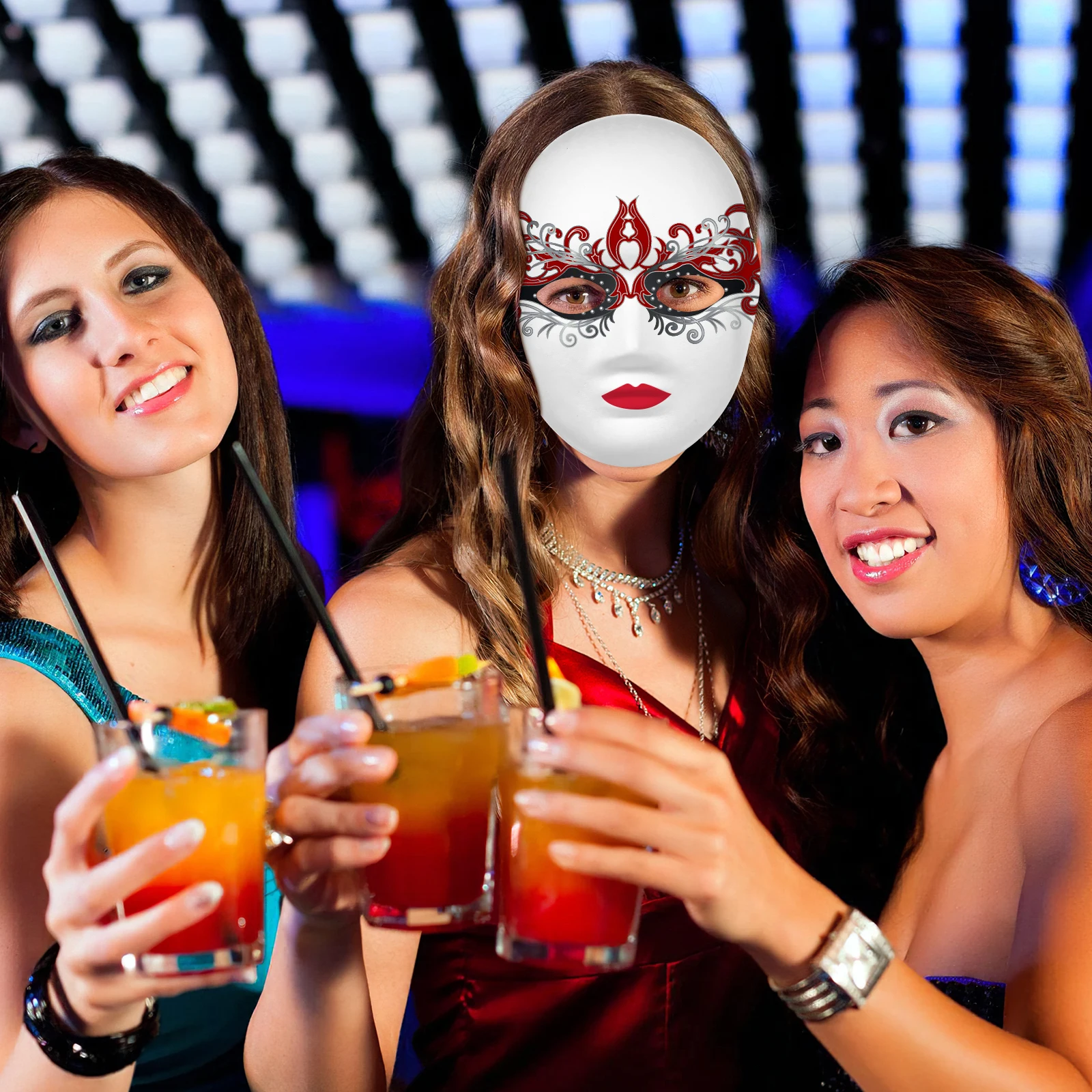 12 قطعة أقنعة بيضاء فارغة صديقة للبيئة لب الورق DIY بها بنفسك أزياء الهالوين الحرف مخيف شبح الكبار حجم حزام مطاط مسامي