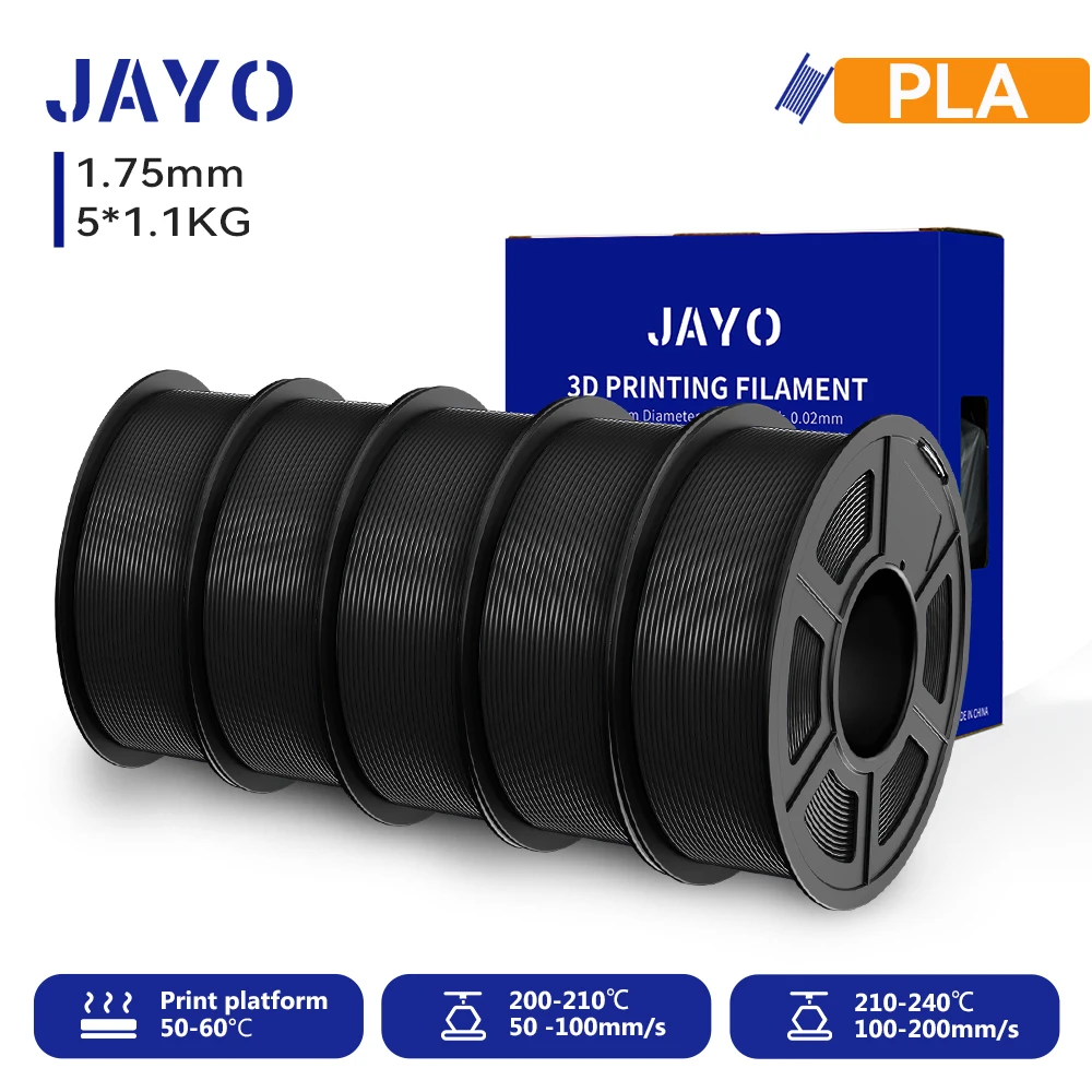 JAYO 5,5KG 3D PLA/PETG/PLA PLUS Printerfilament 1,75 mm 100% Geen bubbel niet-giftig PLA 3D-printmateriaal voor 3D-printer en 3D-pen