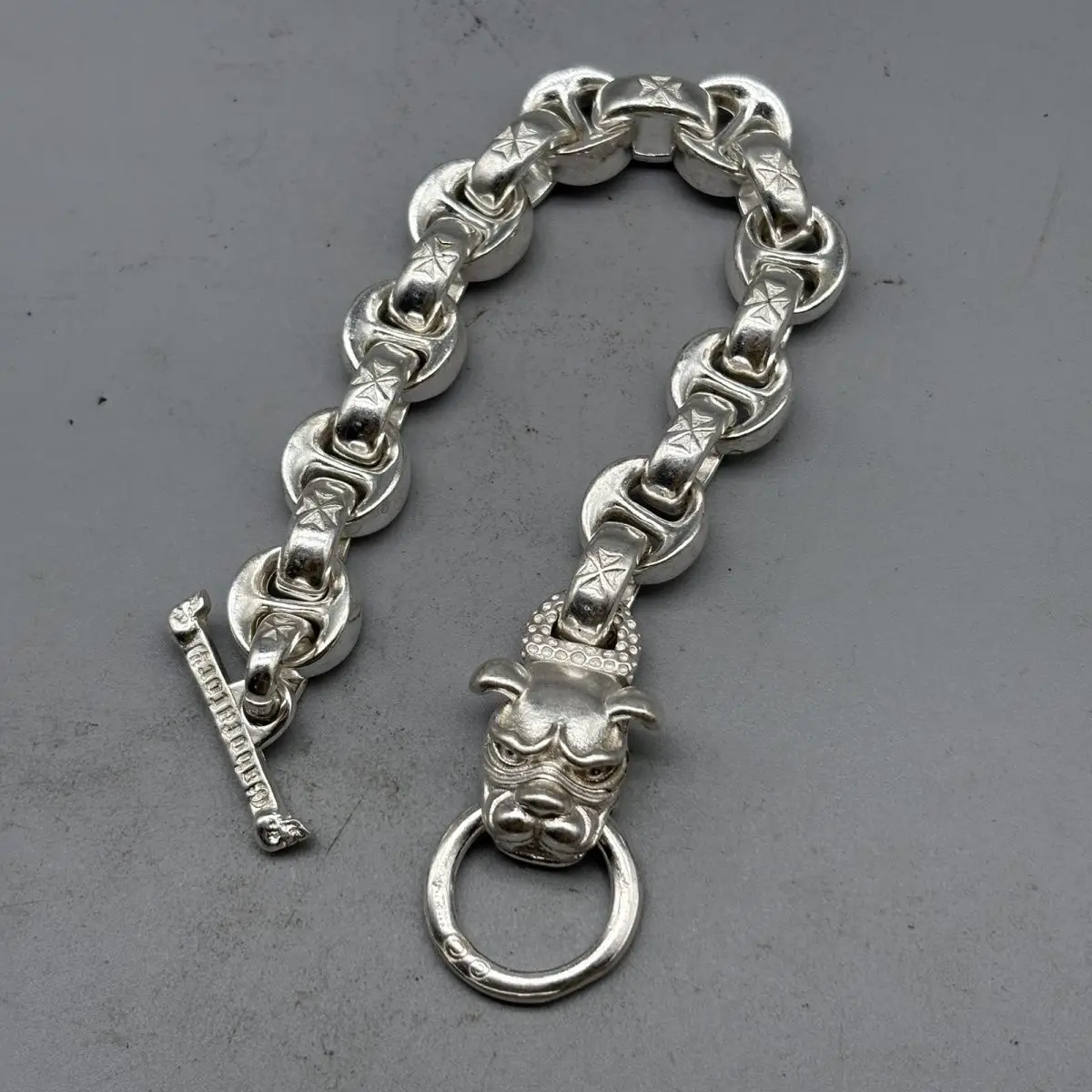Old Tibetan Silver Hand-made Nepal Auspicious Animal Head Bracelet jewelry Domineering Transshipment Men and Women Couple Gift