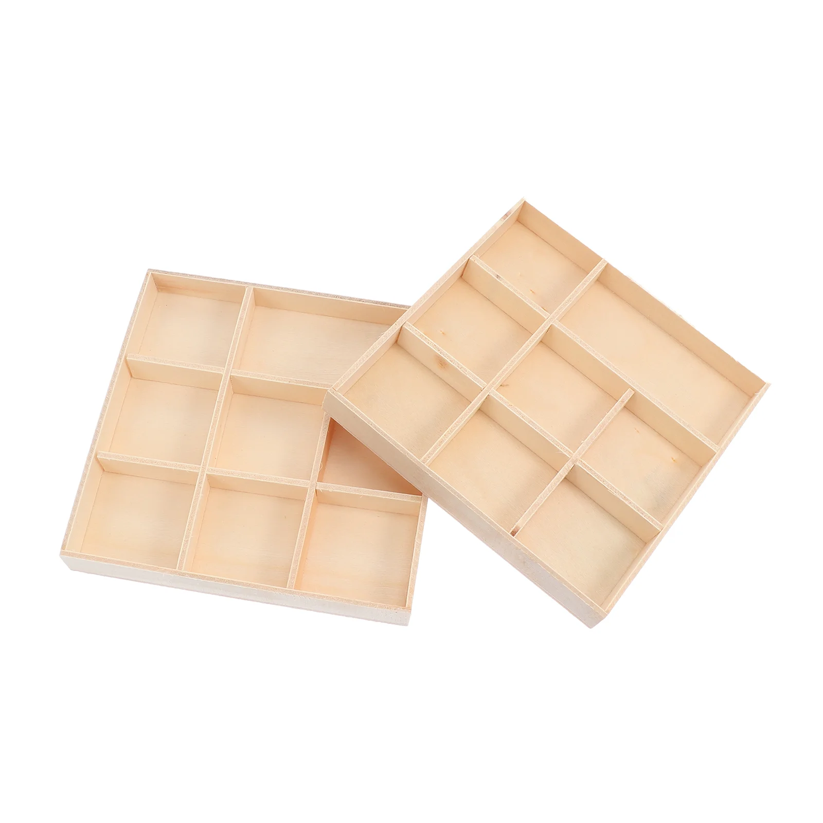 

2 Pcs Christmas Plushies Storage Box Wood Gift Plate Case Wooden Holder Earrings Boxes Jewelry Container Brown DIY