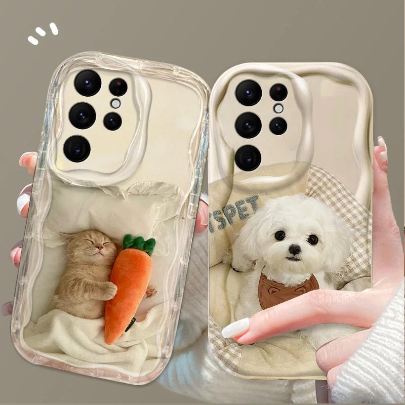 Funny Cat Dog Carrot Case For Samsung Galaxy S24 Ultra S23 S22 Plus S21 S20 FE A25 A55 A35 A15 A16 A05 A05S A06 Silicone Capa