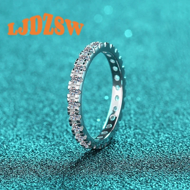 

Elegant Moissanite Eternity Ring Women Sterling Silver Full Band of Sparkling Moissanite Perfect for Engagement Wedding or Gift