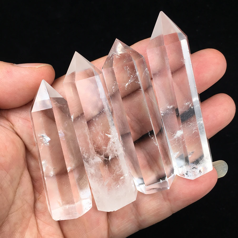 1 PCS AAANatural Clear Quartz Crystal Point Stone DT Wand Obelisk Healing Reiki 50-60mm