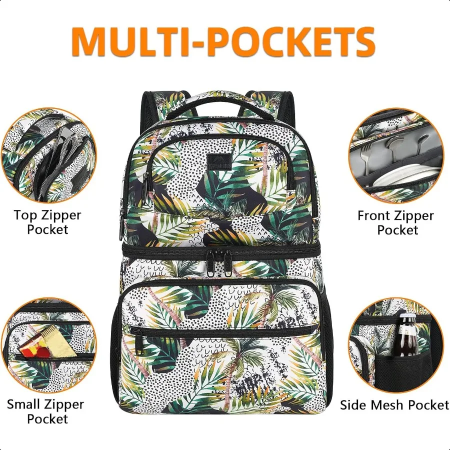 Cooler Backpack 26 Cans Insulated Lunch Backpack for Men Women Leakproof Double Layer Lunch Cooler Bag Lightweight Soft Lunch B