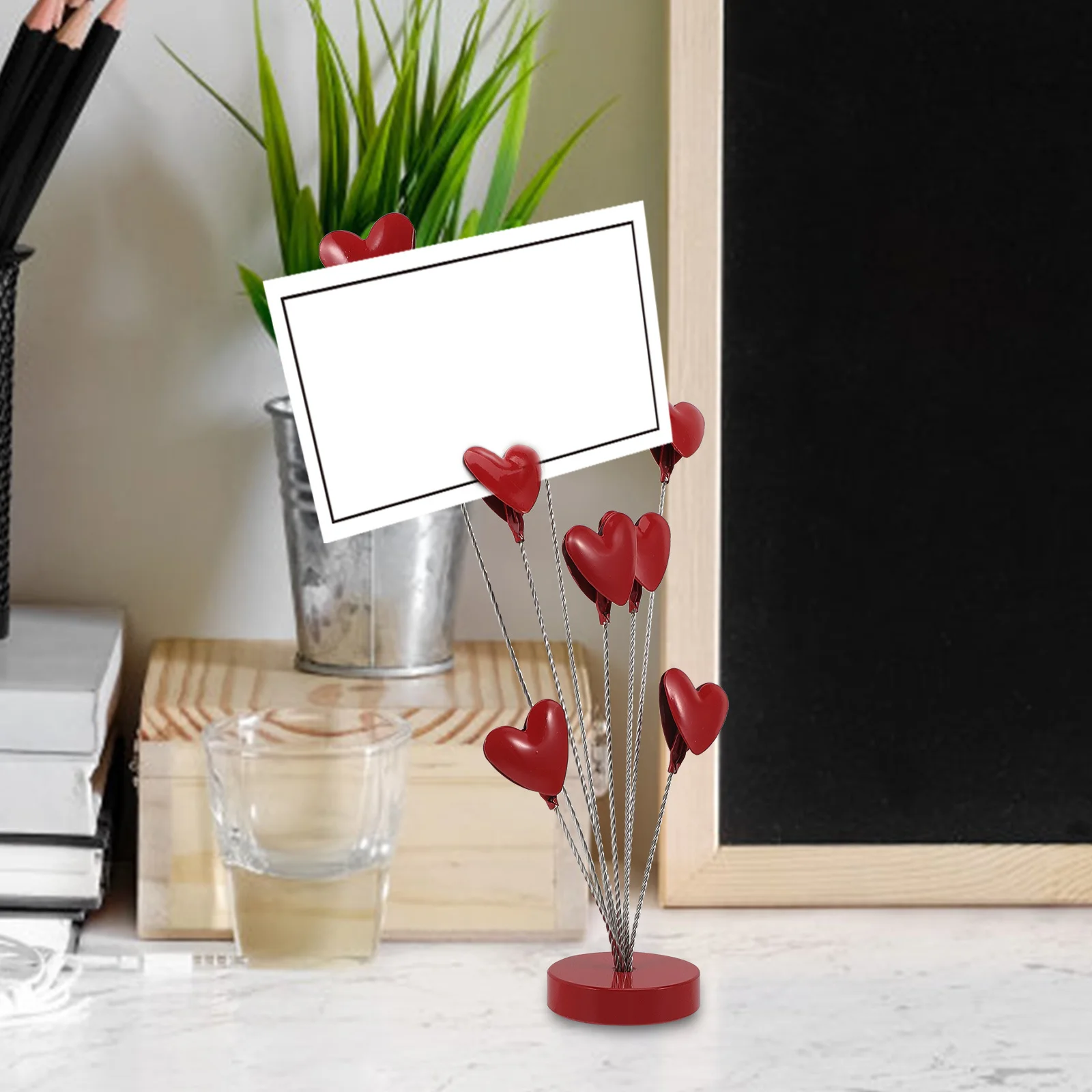 

Love Note Clip Photo Holder Stand Tree Branch Picture Display For Desktop Home Decoration Wedding Party Tabletop Adornment