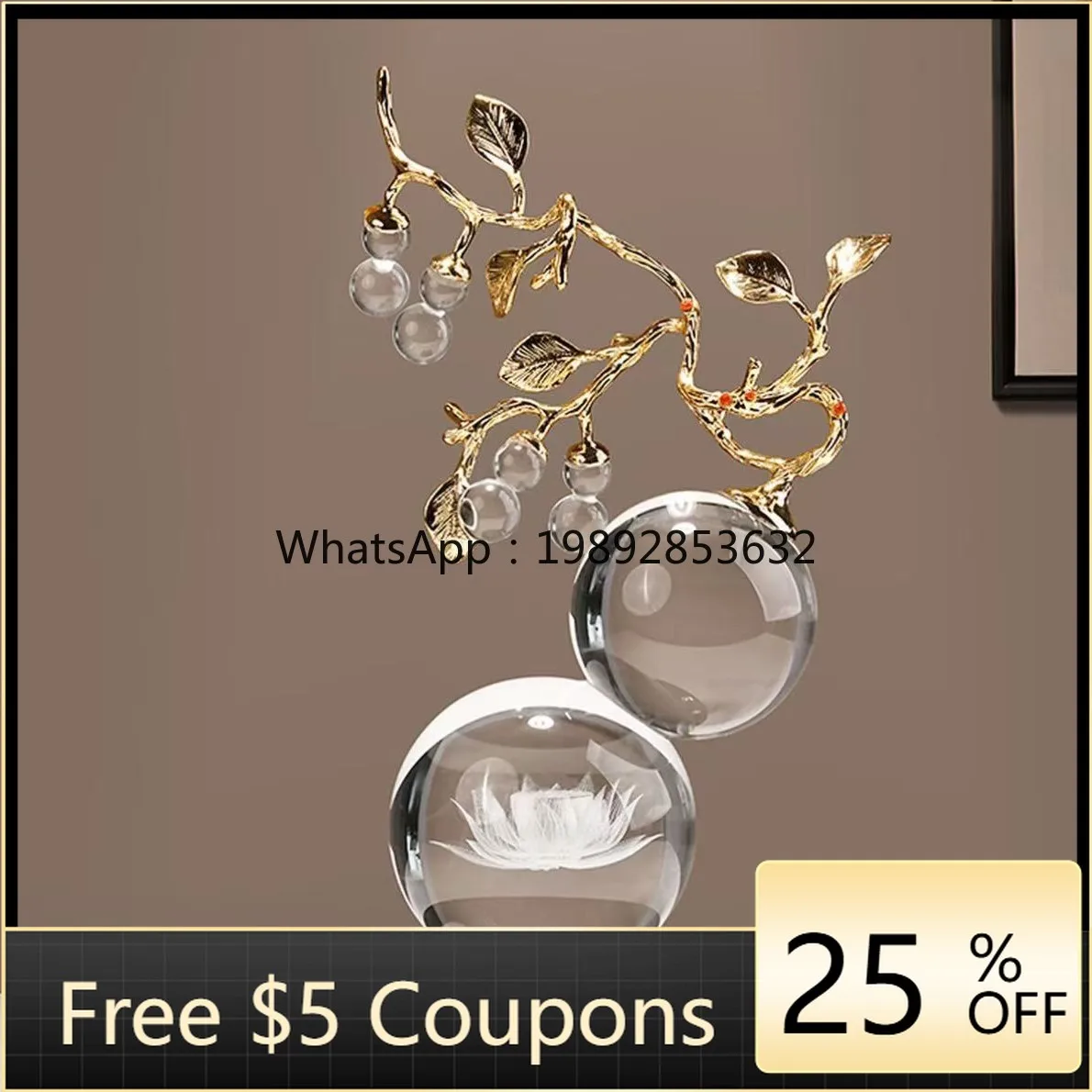 

LYY Five Blessings Gourd Fortune Wealth Rolling Ornament Home Decoration Bedroom Living Room Entrance Side Ornament Decoration