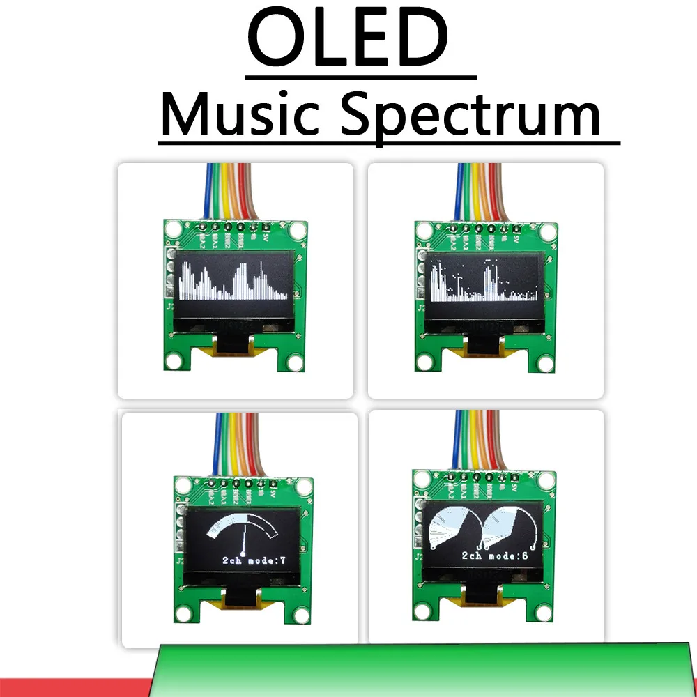 OLED Music Spectrum Display Analyzer Audio Atmosphere Light Power Amplifier Level Indicator Rhythm Analyzer VU METER