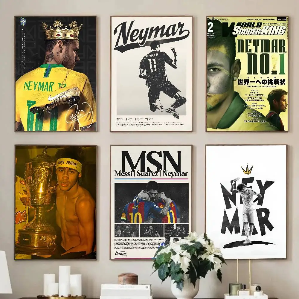 Sports Star N_Neymars Poster Posters Decorative Paintings Study Bedroom Bar Background Wall Murals Gifts