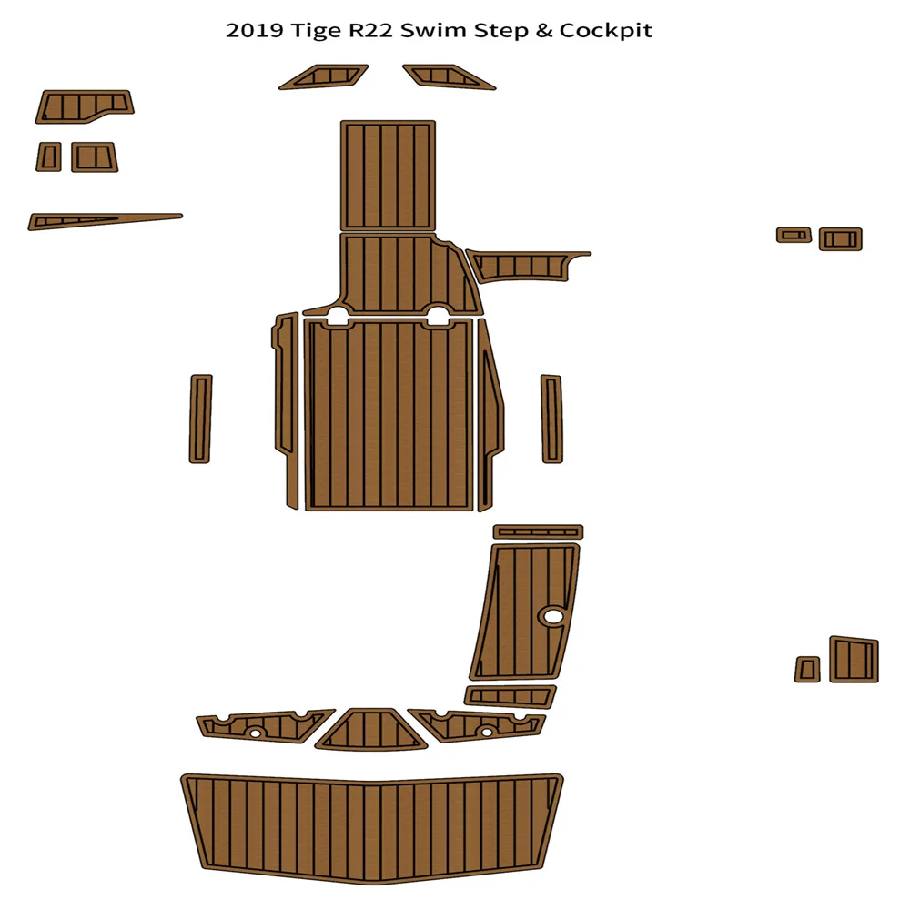 

2019 Tige R22 Swim Step Cockpit Boat EVA Faux Foam Teak Deck Floor Pad