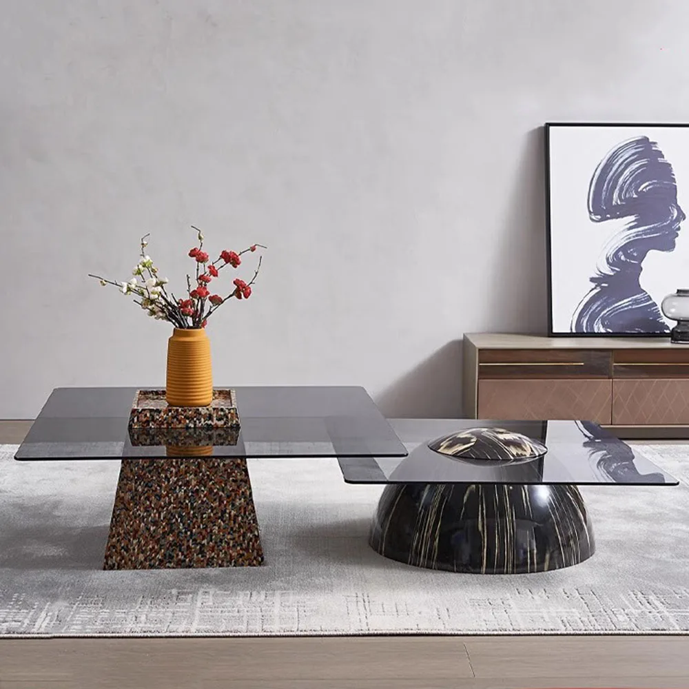 

Прозрачные стеклянные дизайнерские журнальные столики среднего века, скандинавский большой органайзер, боковой столик, квадратный журнальный столик, низкая домашняя мебель