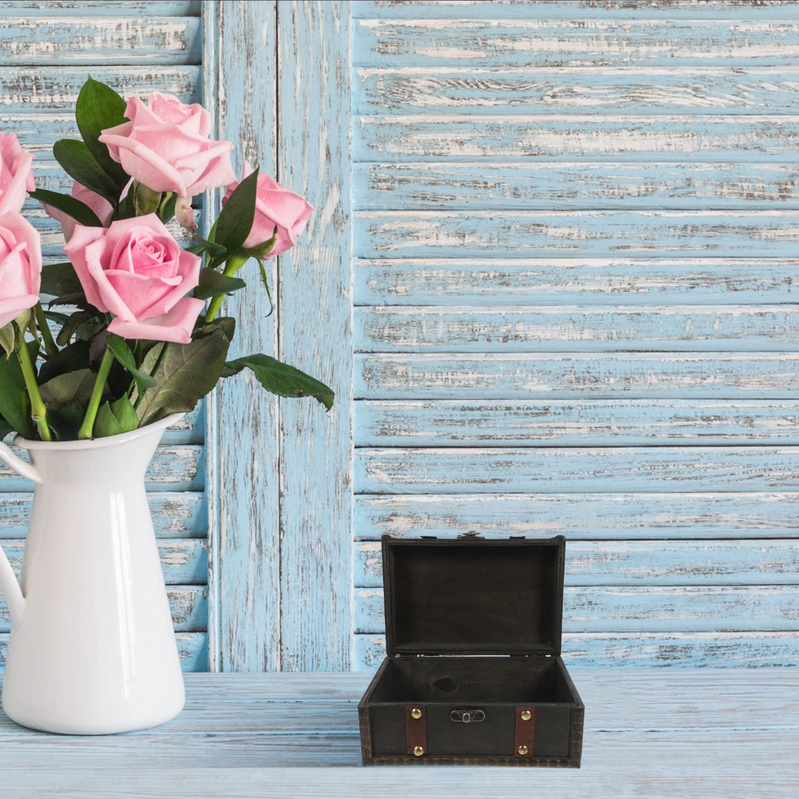 

Маленький деревянный сундук с сокровищами, прямоугольная винтажная коробка для хранения, декоративный органайзер для ювелирных изделий, пиратский сундук, большая коробка на память