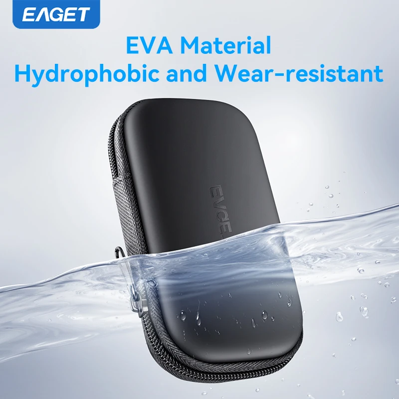 حقيبة صندوق Eaget SSD حقيبة محمولة لمحرك الأقراص الصلبة الخارجية المحمولة M.2 SSD صندوق تخزين حماية باللون الأسود