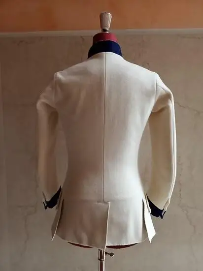 1747s الثورة الفرنسية نابليون ضابط زي عسكري معطف أبيض سترة فيكتورية من القرون الوسطى للرجال #5