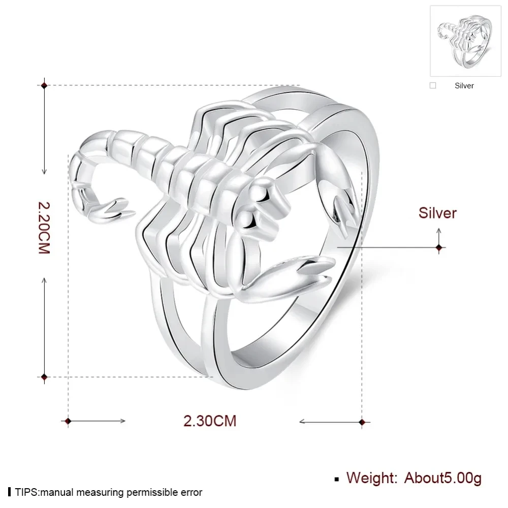 925 Sterling Silver Scorpion Wedding Ring for Women