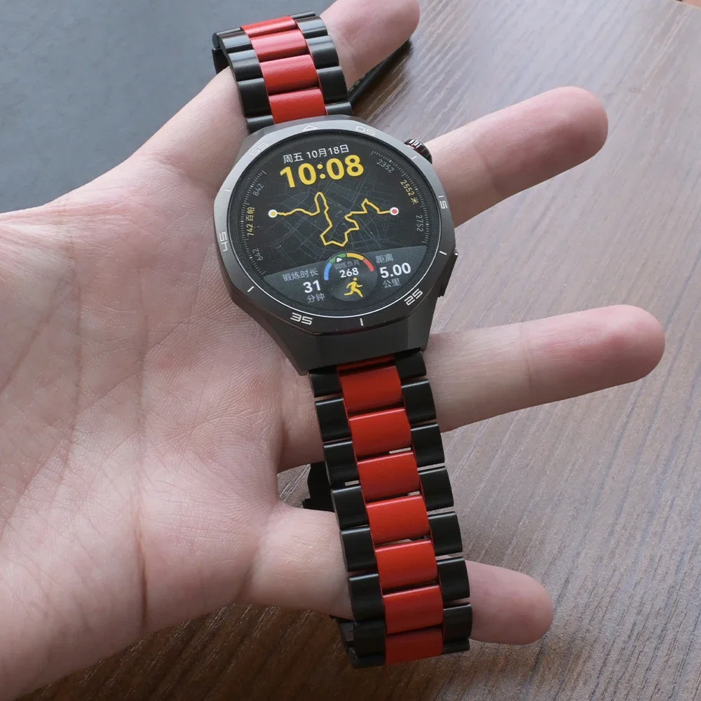 Cinturino in acciaio inossidabile da 22 mm per Huawei GT 5 Pro GT4/5 46mm Orologio 4 Pro Bracciale di lusso per Amazfit Balance Business Correa