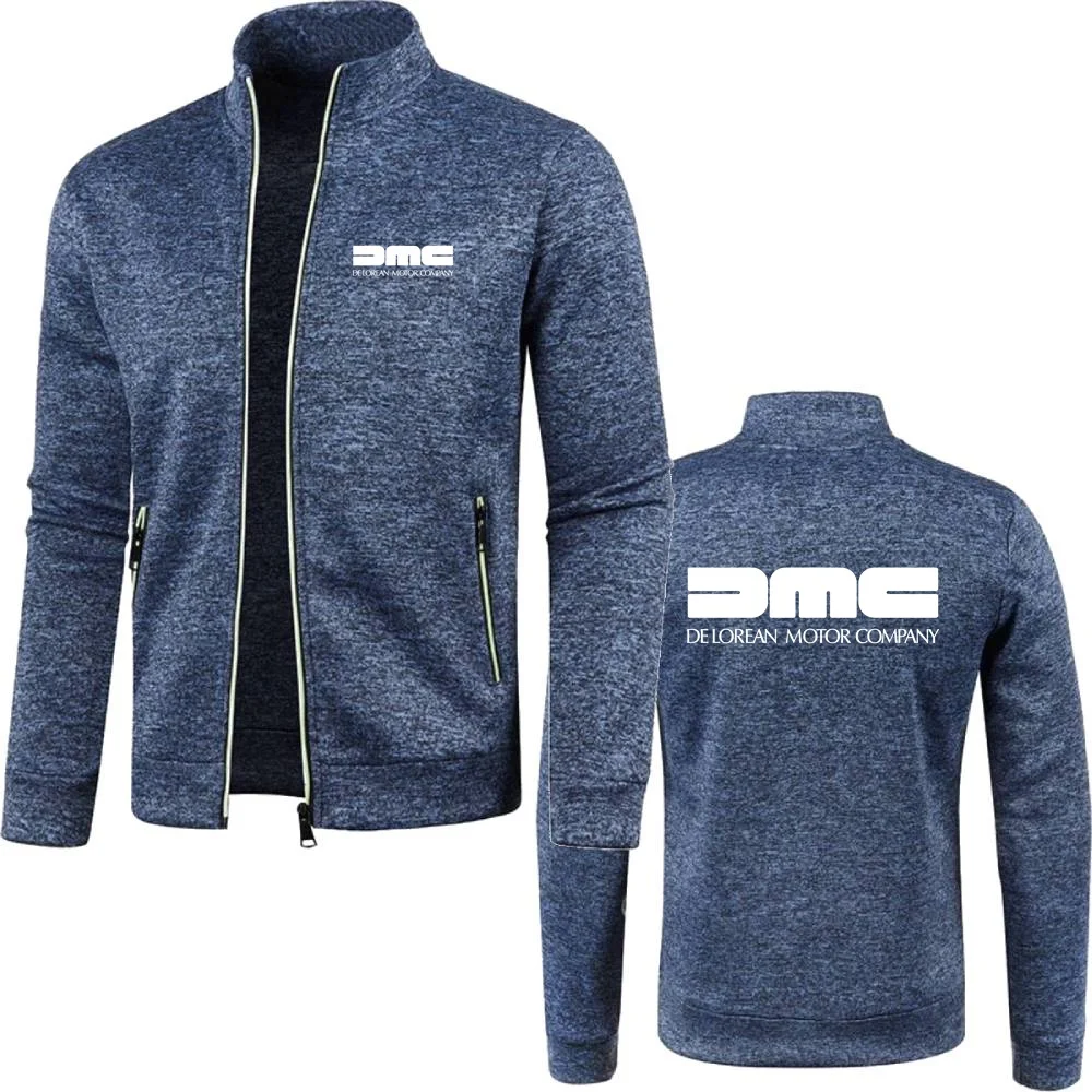 MenS Sweatshirts Zipper Jackets DMC DeLorean Back to the Future Movie DMC-12 Car Fleece Tracksuit Jersey Cardigan Knitwear Swea
