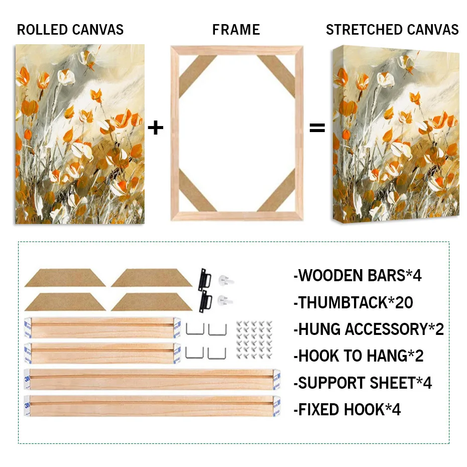 DIY Wood Picture Frame Stretcher Bars Photo Poster Frames Wall Art Kit Accessorie Canvas Diamond Oil Painting Gallery Home Decor