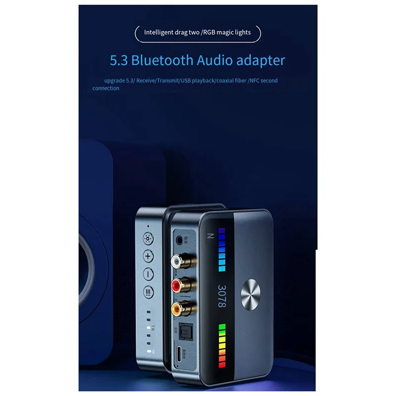 AA87 New NFC Bluetooth Adapter 5.3 Bluetooth Receiver Audio Computer Coaxial Transmitter Hifi Universal, Durable