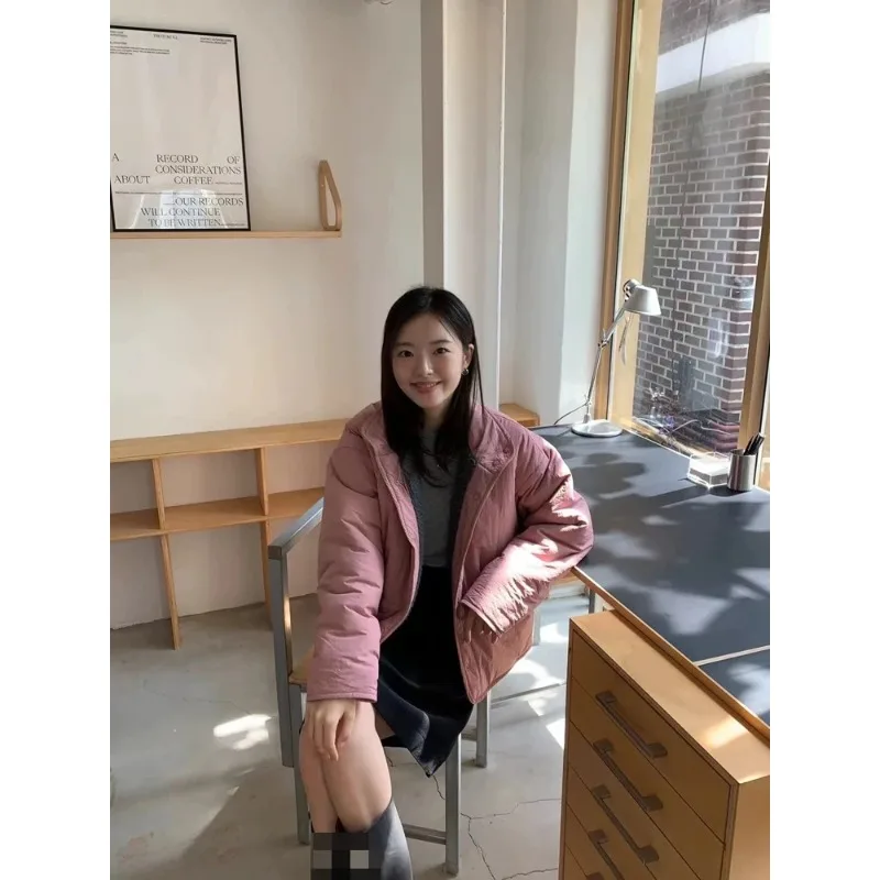 Coréen Sle femmes léger agneau fourrure coton Jaet col montant coupe ample automne hiver nouveau Faion Ele polyvalent vêtements d'extérieur