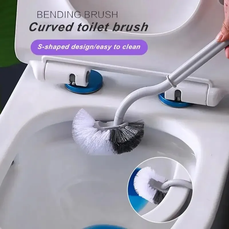 Household Toilet Long Handle Toilet Brush; Toilet Brush; Cleaning Wall-mounted Toilet; No Dead Corner Cleaning
